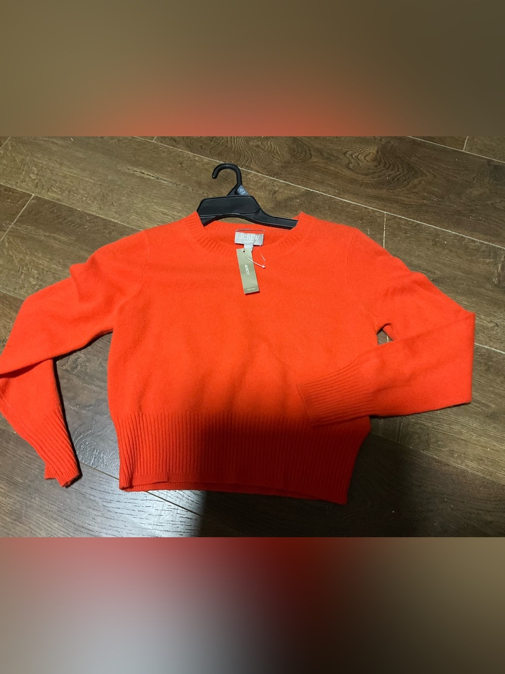 J. Crew Vibrant Orange Crewneck Sweater Cashmere